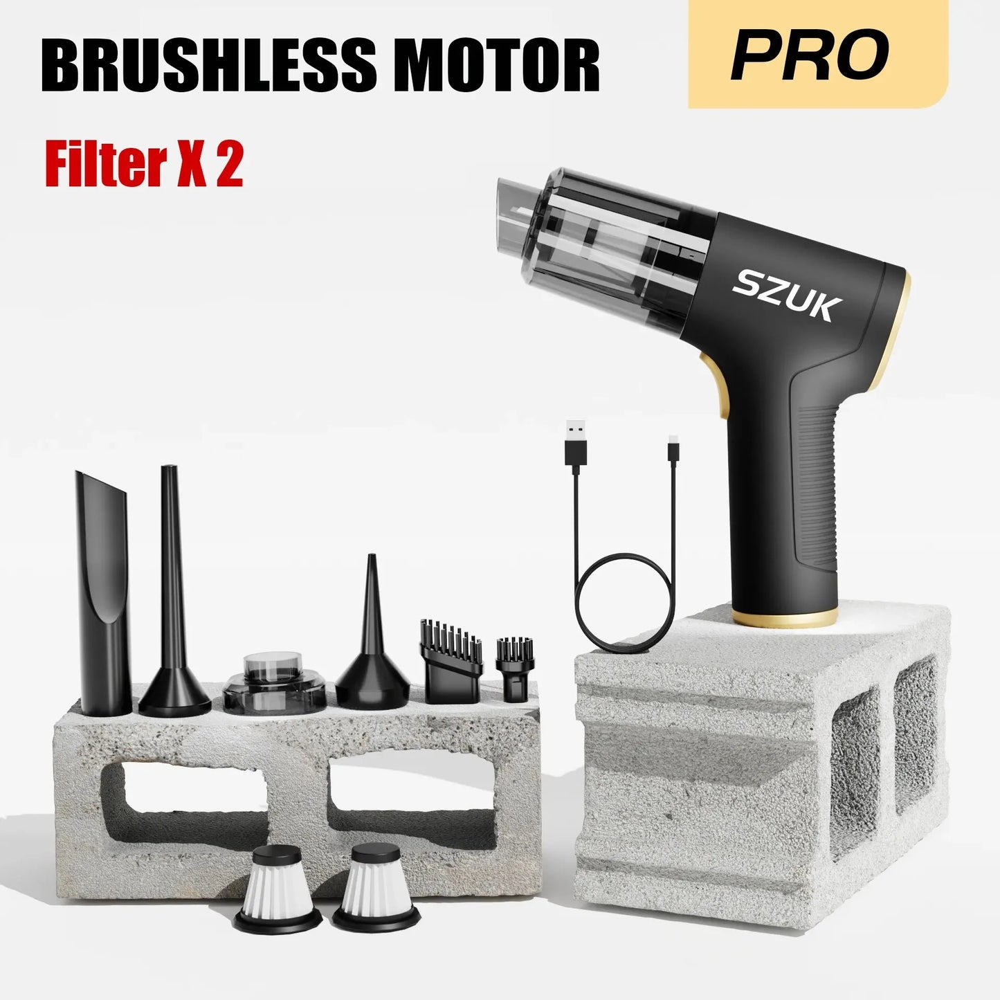 Aspirador de coche premium inalámbrico 18.000 PA