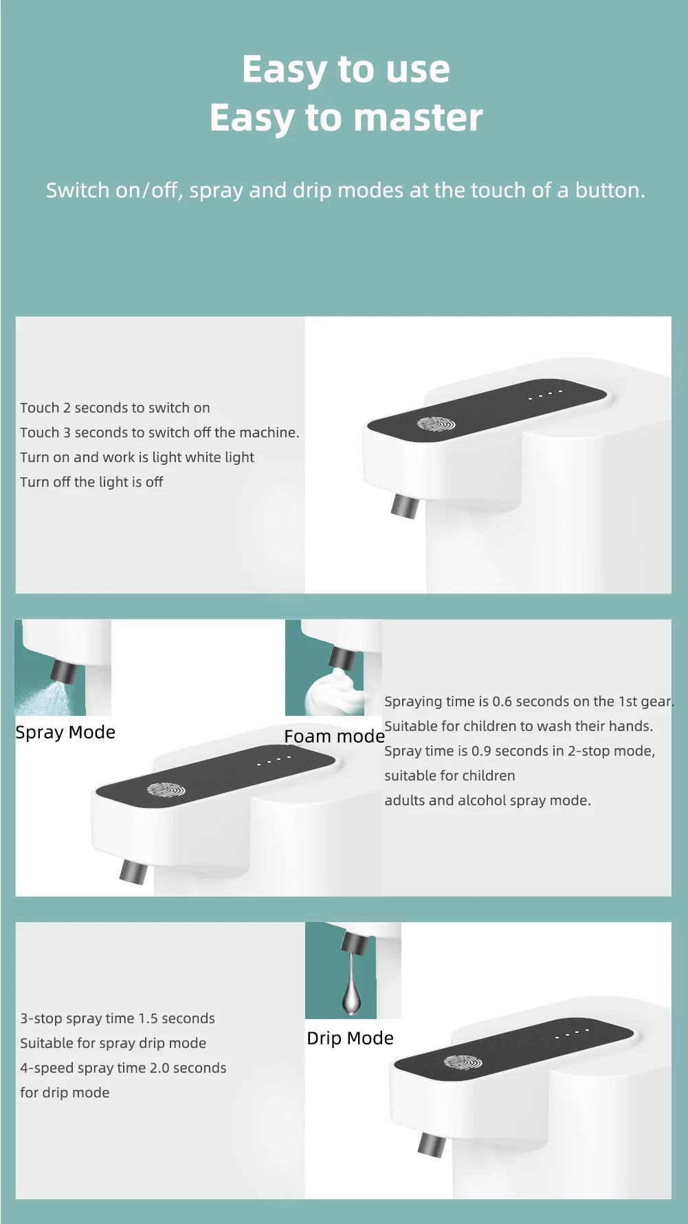 Dispensador automático de jabón en espuma – sensor