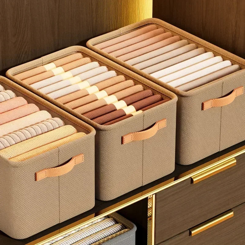 Caja organizadora de ropa con asas – plegable y resistente