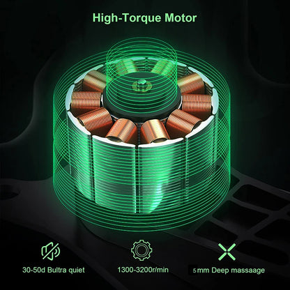 Pistola de masaje muscular profesional con 8 cabezales