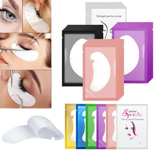100 Pares Almohadillas Hidrogel en U para Extensiones de Pestañas – Parches Gel para Contorno de Ojos