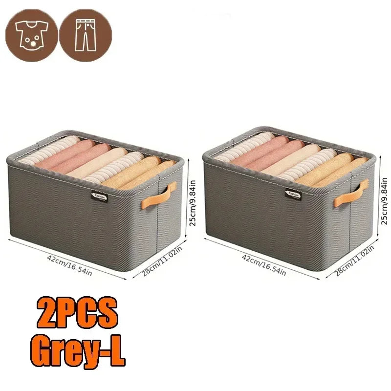 Caja organizadora de ropa con asas – plegable y resistente
