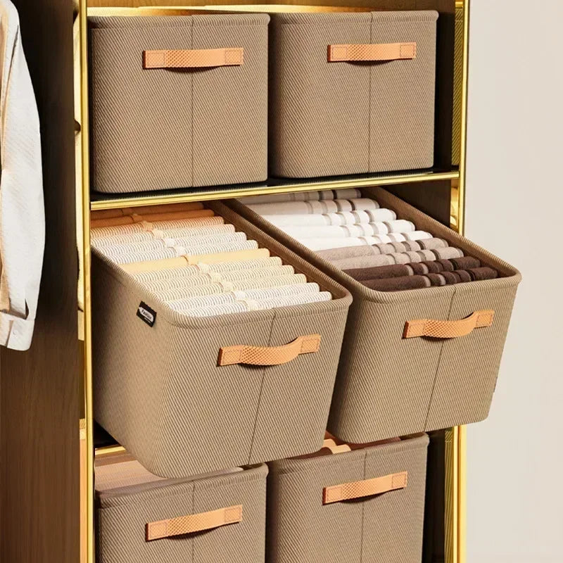 Caja organizadora de ropa con asas – plegable y resistente