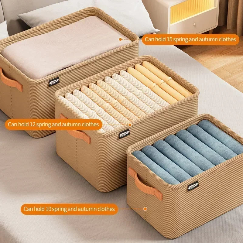 Caja organizadora de ropa con asas – plegable y resistente