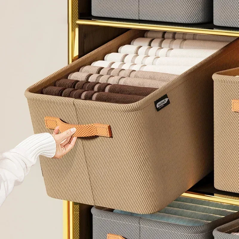 Caja organizadora de ropa con asas – plegable y resistente