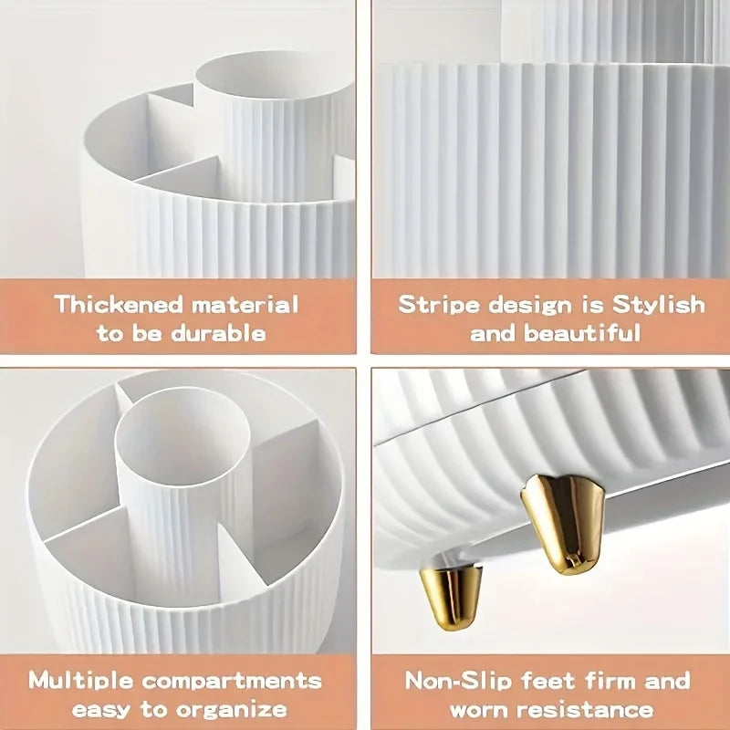 Organizador de maquillaje giratorio 360º con compartimentos