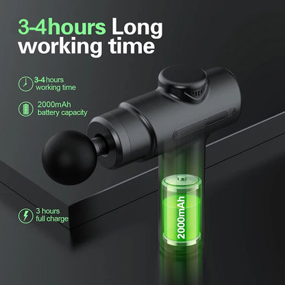 Pistola de masaje muscular profesional con 8 cabezales