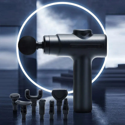 Pistola de masaje muscular profesional con 8 cabezales