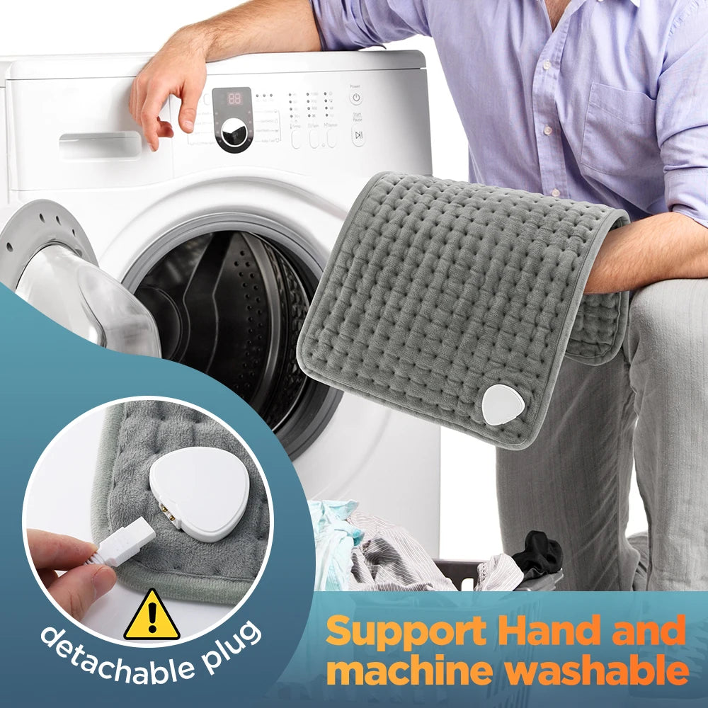 Manta eléctrica con termostato 58×29 cm – Alivio lumbar y cervical