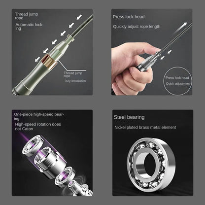 Comba de velocidad profesional con cable metálico ajustable