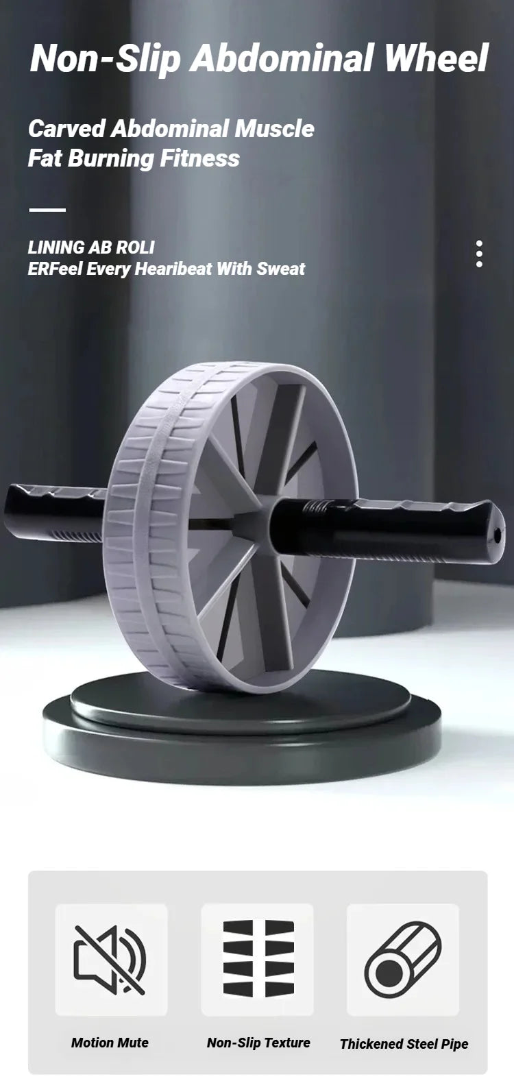 Rueda abdominal fitness con mangos antideslizantes