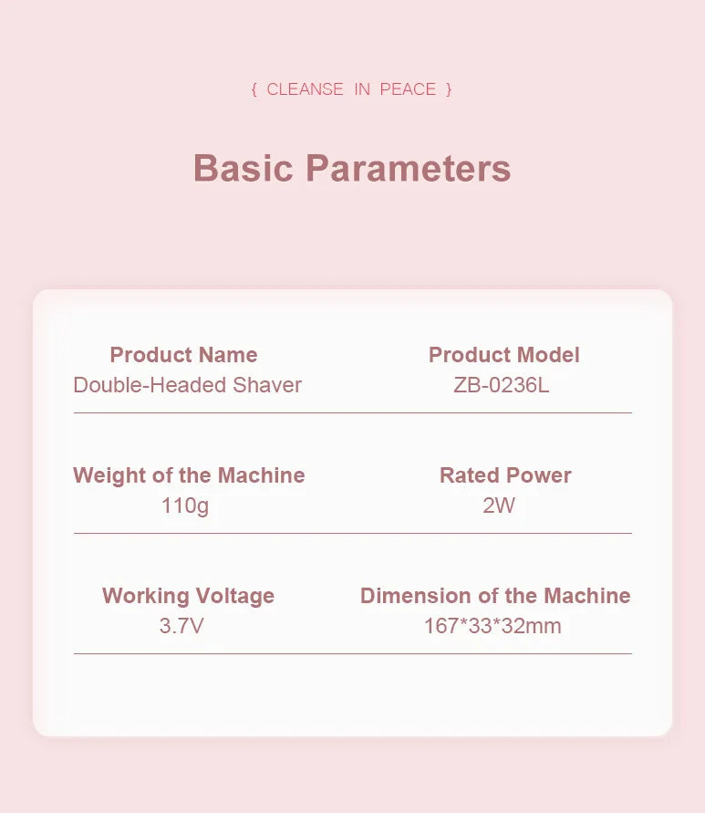Depiladora eléctrica recargable mini doble cabezal