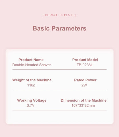 Depiladora eléctrica recargable mini doble cabezal