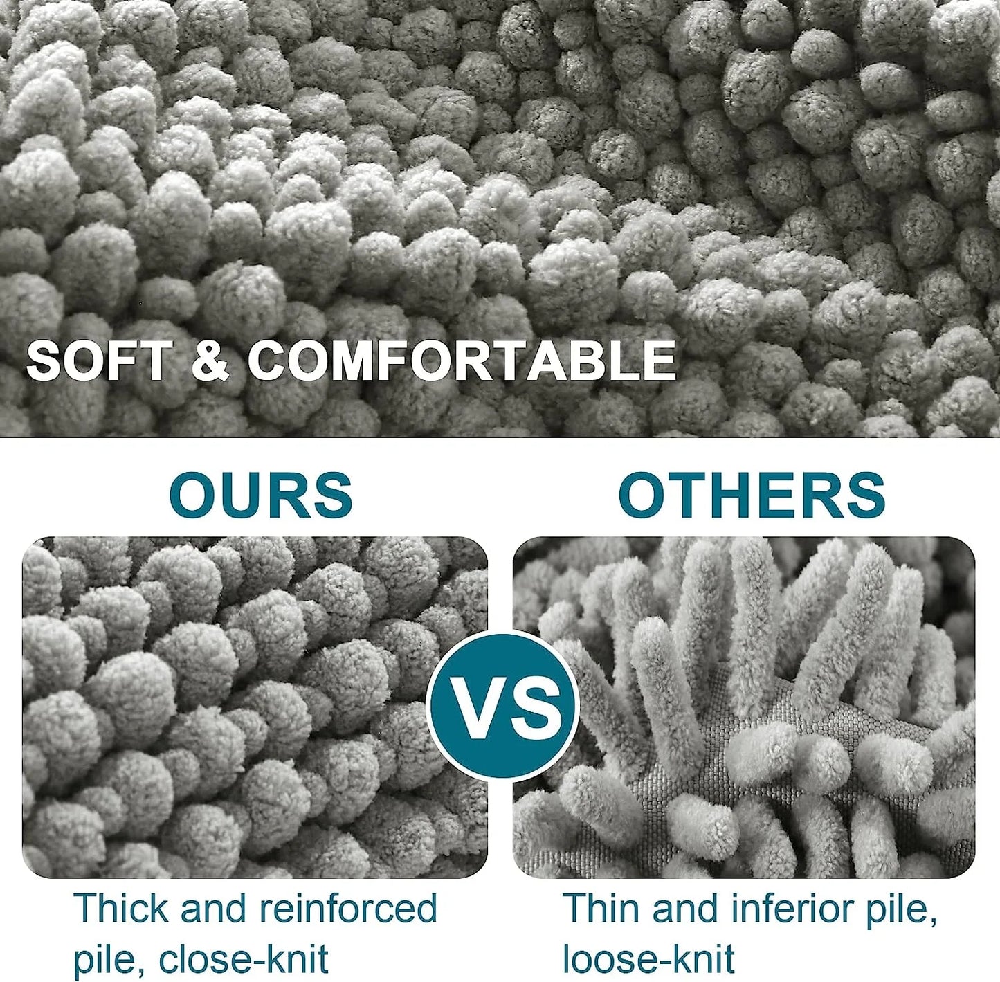 Alfombrilla absorbente antideslizante 40×60 cm – Suave y lavable