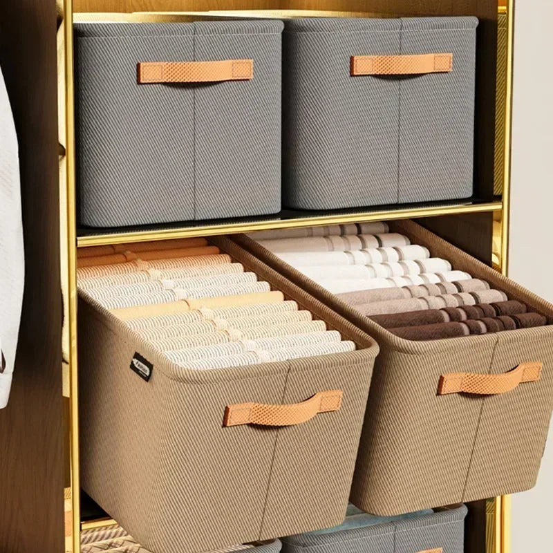 Caja organizadora de ropa con asas – plegable y resistente