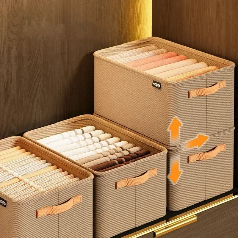Caja organizadora de ropa con asas – plegable y resistente